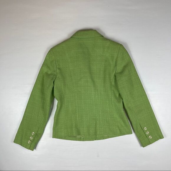 Cleo Petite Blazer Lime Green Woven Lined Dry Clean Women's 2 - Picture 5 of 10